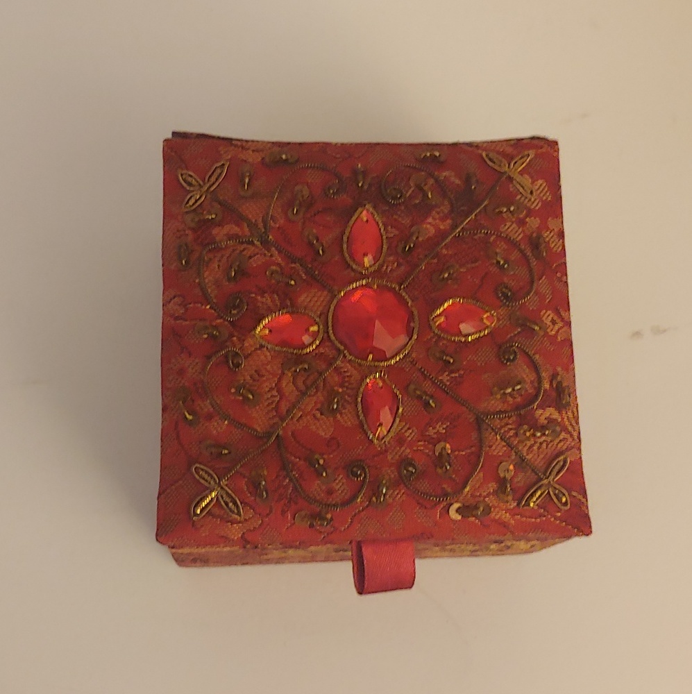 NWT Pier Imports red bejeweled keepsake box